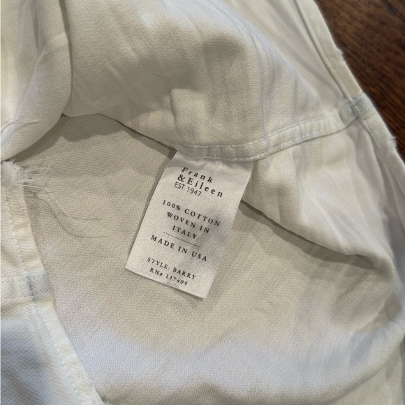 Frank & Eileen White 3/4 Sleeve Button Down The Barry Crinkle Shirt Size XS - Picture 10 of 13